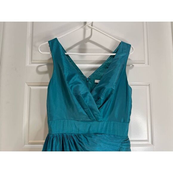 Max and Cleo turquoise ruffle cocktail dress size 4 - Picture 4 of 9